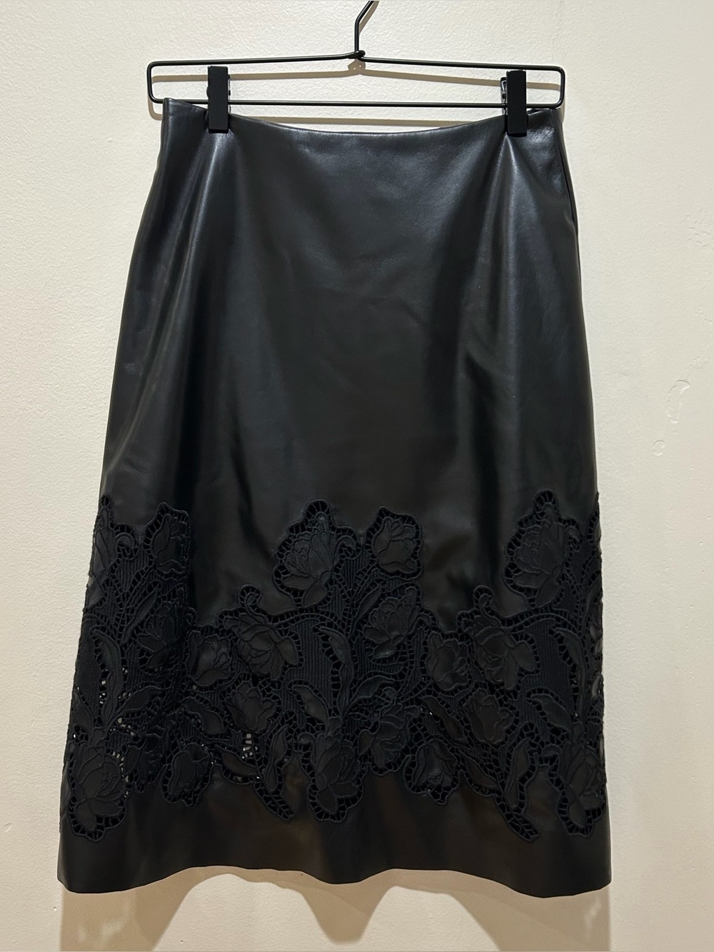 Johnny Was Jade Enid Vegan Leather Black Midi Skirt - Women’s Size XS